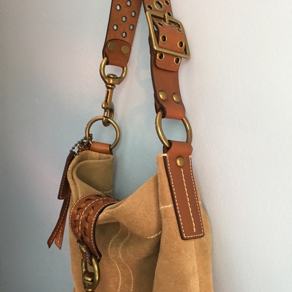 Coach Soho Slim Brown Suede Fringed Duffle Bag - Picture 11 of 15